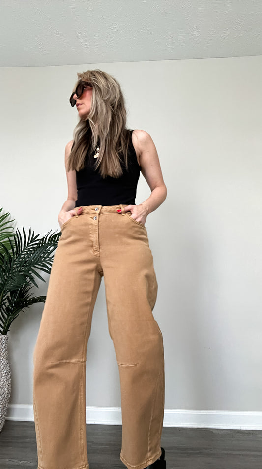 Sand Barrel Leg Jeans
