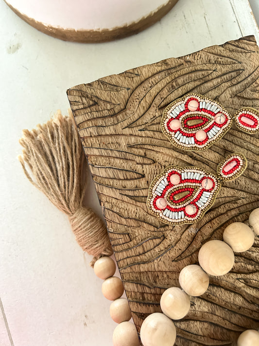 Anna Embroidered Drop Post Earrings