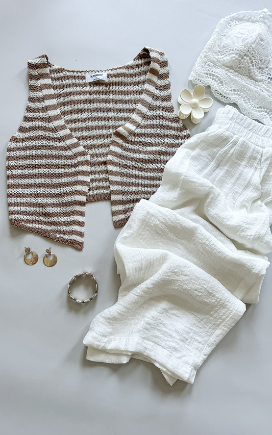 Cielo White Wide Leg Pant