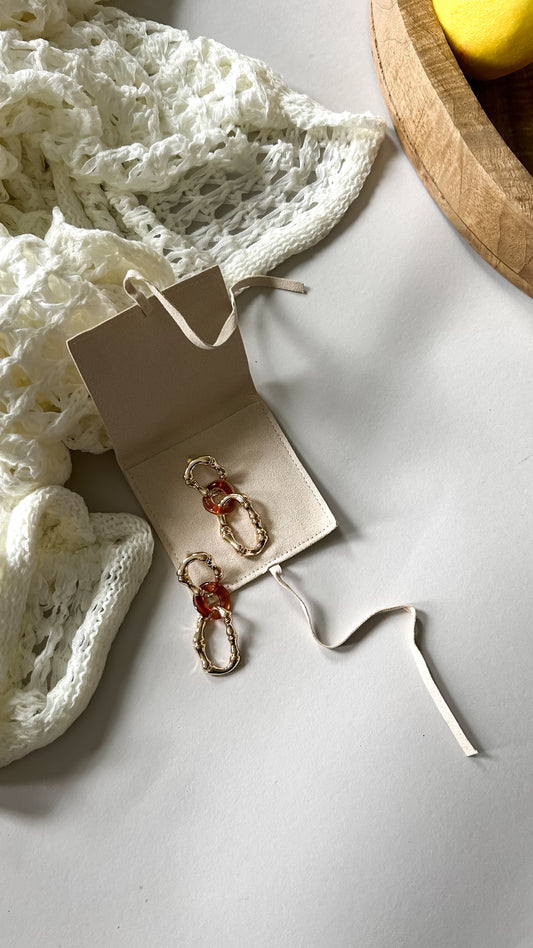 Bamboo Golden Link Earrings