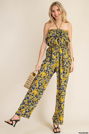 Tube Top Ruffle Jumpsuit