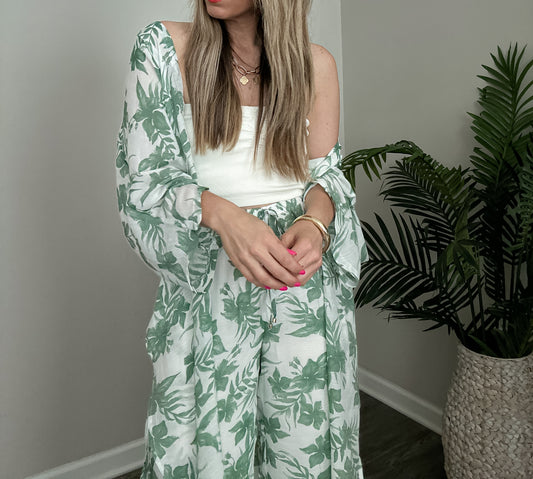 Antonella Sage Green Floral Set