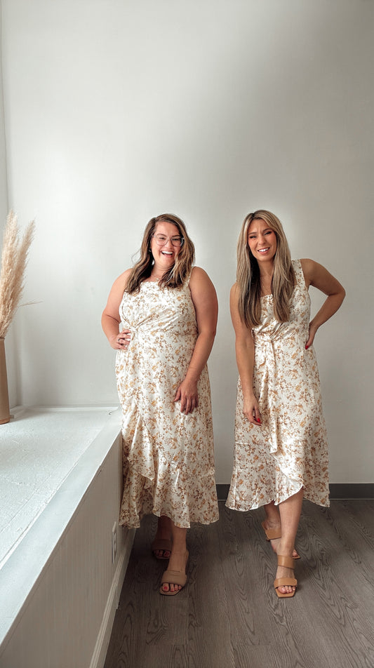 Sun-Kissed Blossoms Midi Dress (1X-3X)