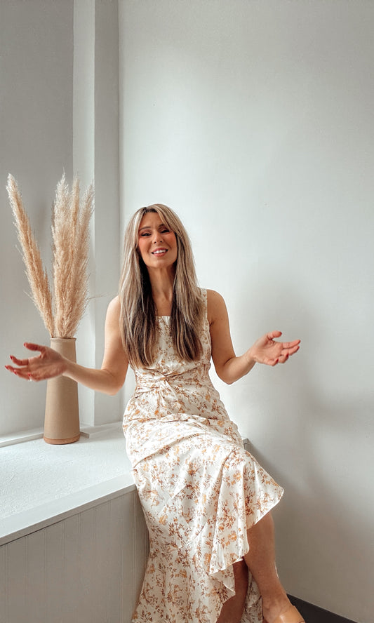 Sun-Kissed Blossoms Midi Dress (XS-L)