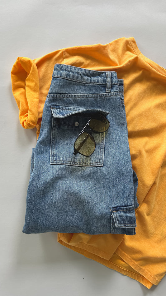 Acid Wash Yellow Oversized Tee