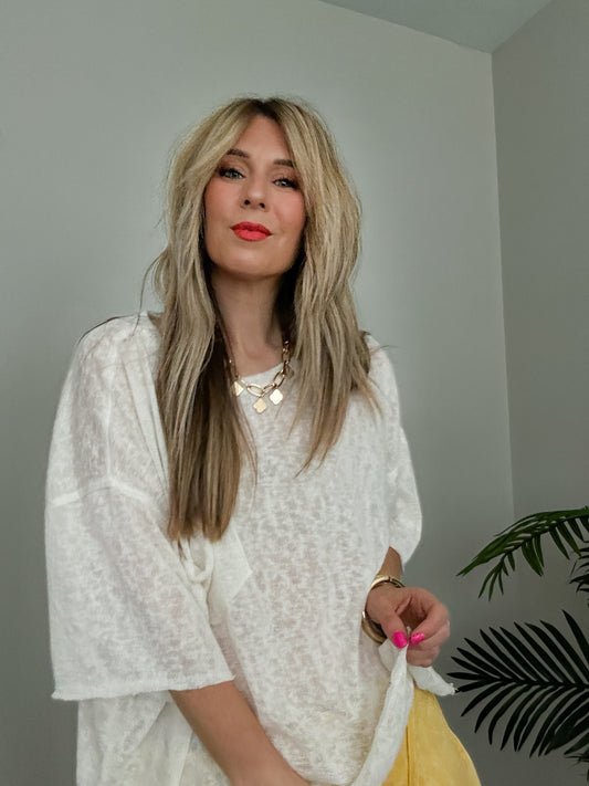Alexa Off White Slouchy Top