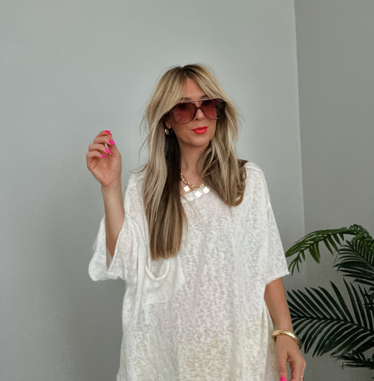 Alexa Off White Slouchy Top