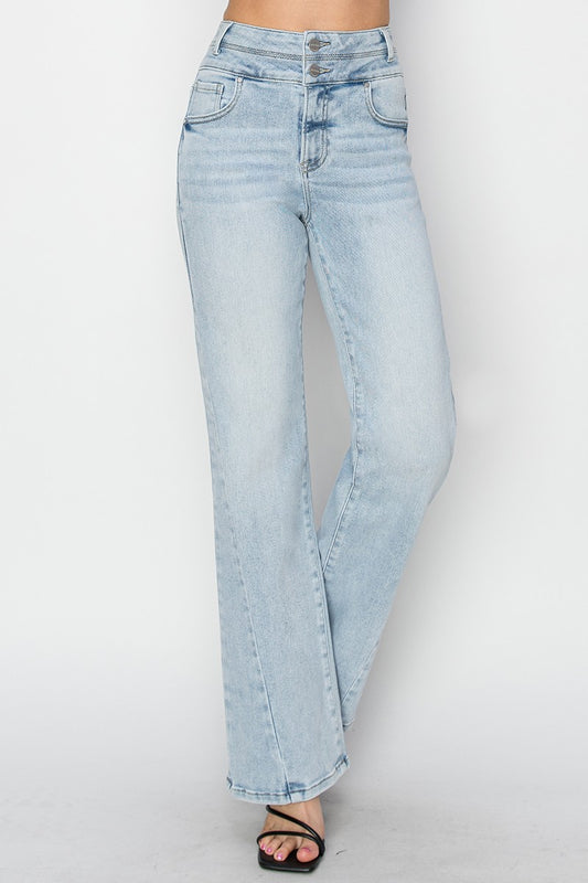 Risen Super High Rise Ankle Straight Jeans