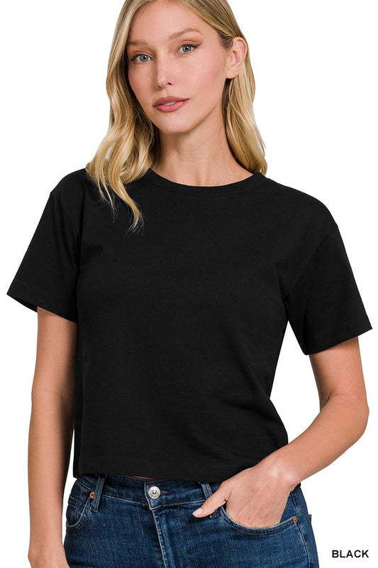 Black Basic Crew Neck Top