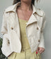 Ivory Cropped Trench Coat