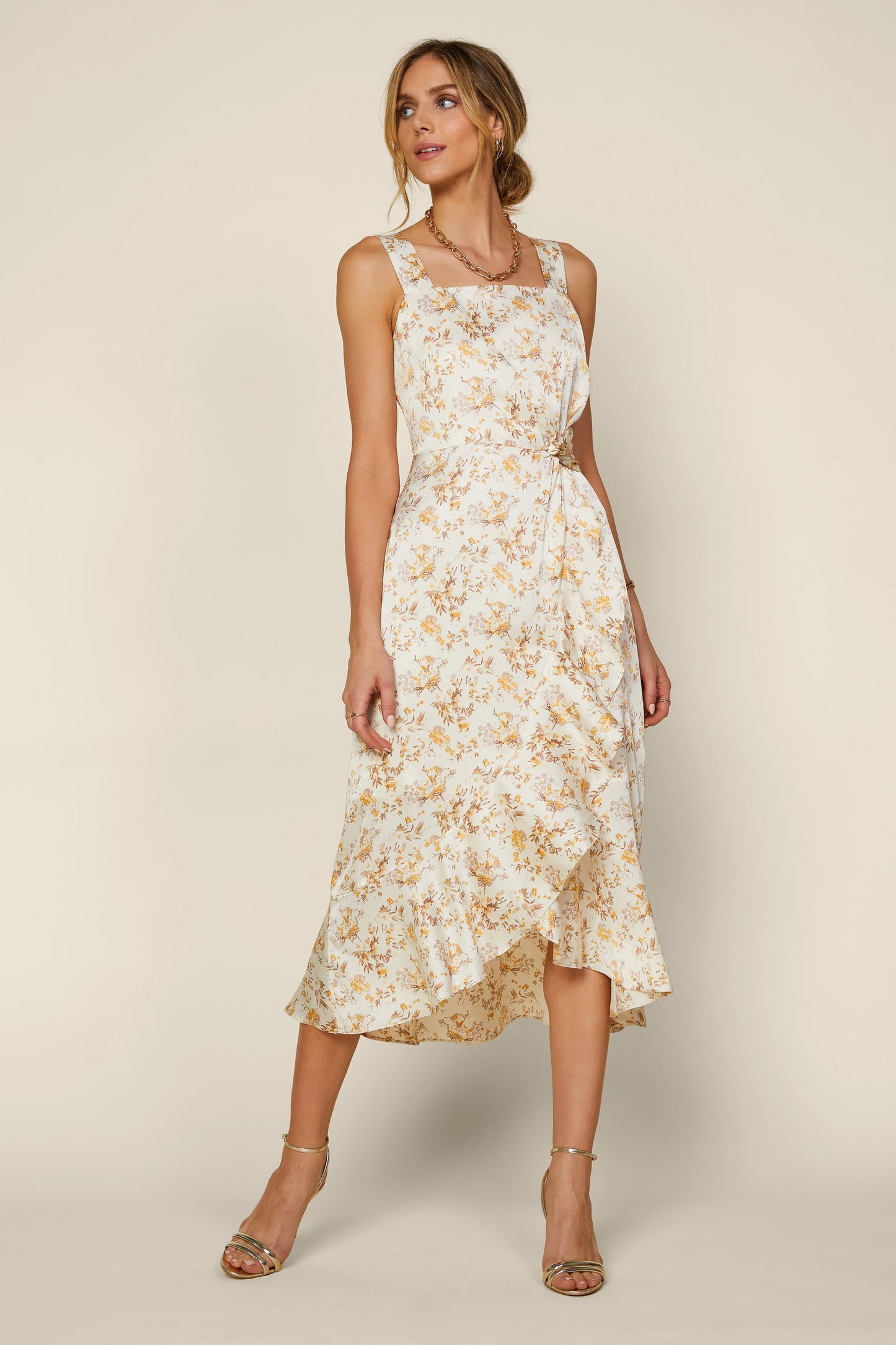 Sun-Kissed Blossoms Midi Dress (XS-L)