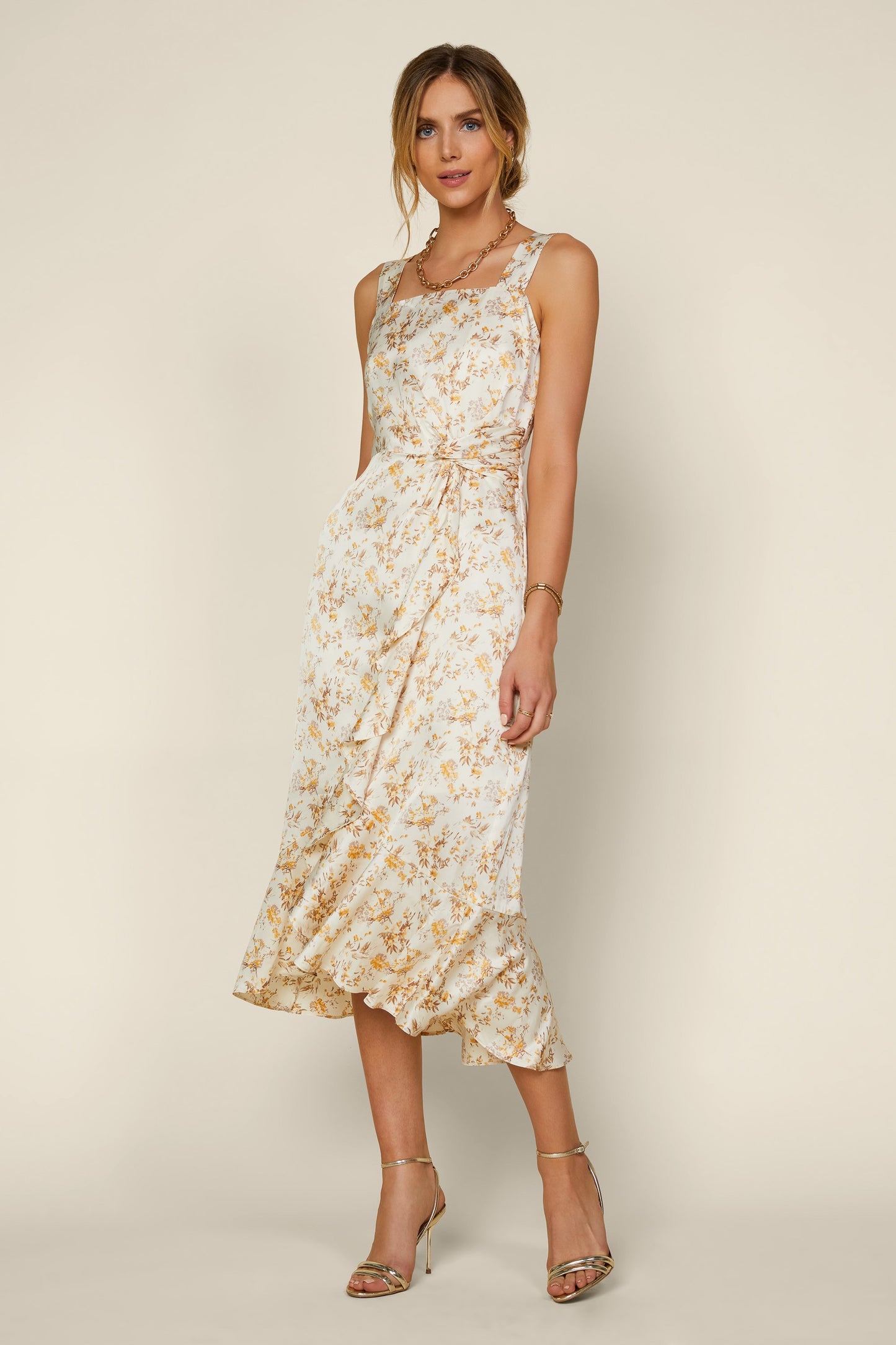 Sun-Kissed Blossoms Midi Dress (XS-L)